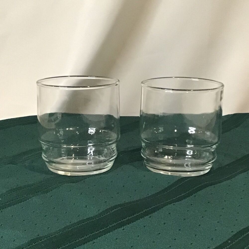 Clear Glass Short Drinking Tumbers (Set of 2)